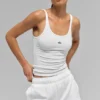 Camiseta de tirantes Prosper con diseño acanalado - Blanca