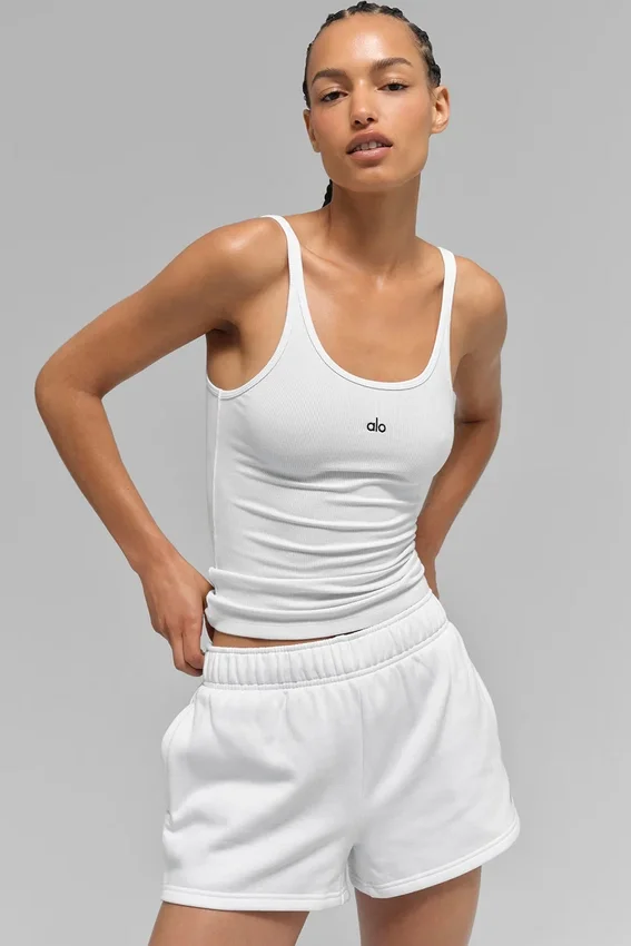 Camiseta de tirantes Prosper con diseño acanalado - Blanca