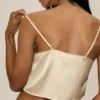 Camiseta de tirantes Radiance de mezcla de seda - Beige arena
