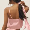 Camiseta de tirantes Radiance de mezcla de seda - Rosa soleado