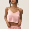 Camiseta de tirantes Radiance de mezcla de seda - Rosa soleado