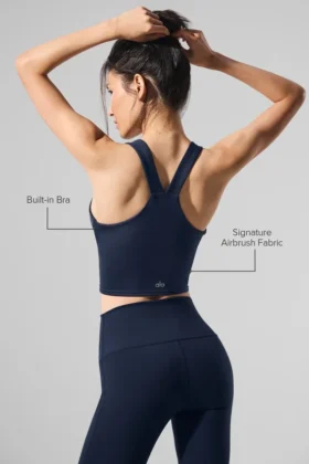 Camiseta de tirantes Real Bra Airbrush – Azul marino