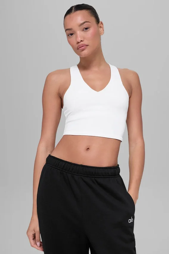 Camiseta de tirantes Real Bra con sostén integrado Airbrush - Blanco