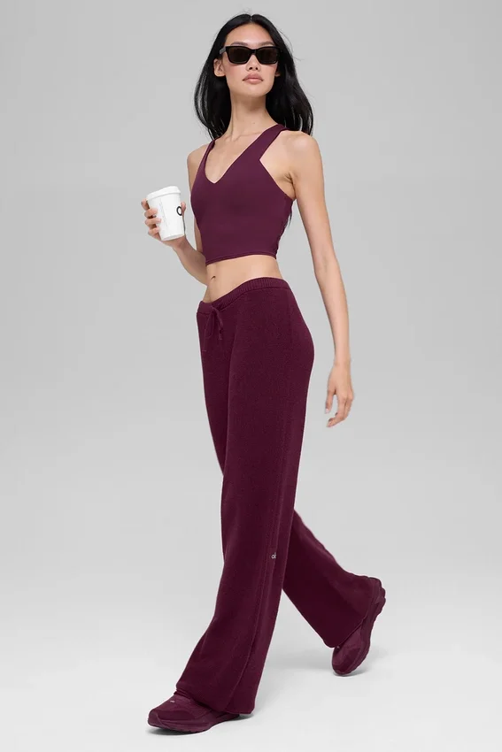 Camiseta de tirantes Real Bra con sujetador integrado y efecto Airbrush - Burgundy