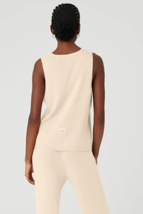 Camiseta de tirantes Salana de punto – Macadamia