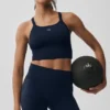 Camiseta de tirantes sin costuras con canelado tipo «Favorite Bra» - Azul marino