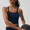 Camiseta de tirantes sin costuras con canelado tipo «Favorite Bra» - Azul marino