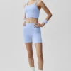 Camiseta de tirantes sin costuras con sujetador integrado y diseño acanalado «Favorite» - Azul Provenza claro