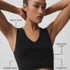 Camiseta de tirantes sin costuras de punto calado - Negro
