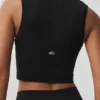 Camiseta de tirantes sin costuras de punto calado - Negro
