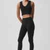 Camiseta de tirantes sin costuras de punto calado - Negro