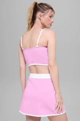Camiseta de tirantes sin sostén Airbrush – Rosa corazón de caramelo/Blanco