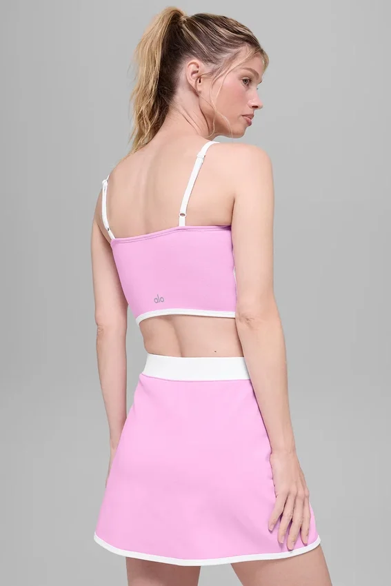 Camiseta de tirantes sin sostén Airbrush - Rosa corazón de caramelo/Blanco