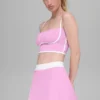 Camiseta de tirantes sin sostén Airbrush - Rosa corazón de caramelo/Blanco
