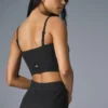 Camiseta de tirantes tipo liguero de punto denim - Negro/Antracita