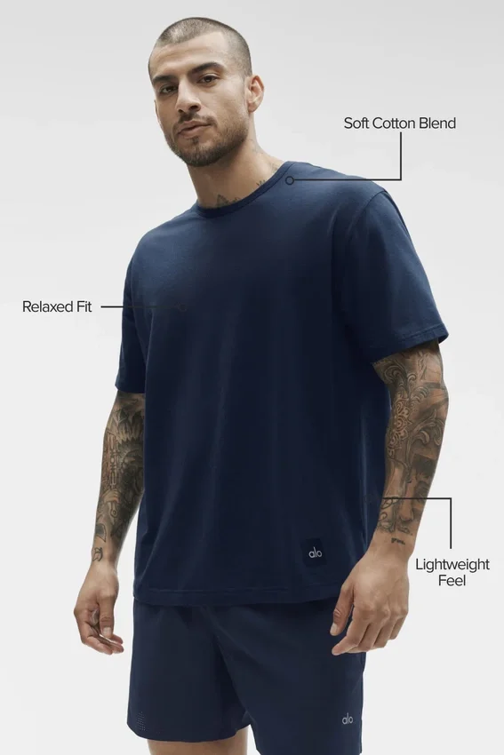 Camiseta Essential de manga corta estilo urbano - Azul marino