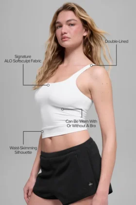 Camiseta sin mangas Alo Softsculpt Precision – Blanco