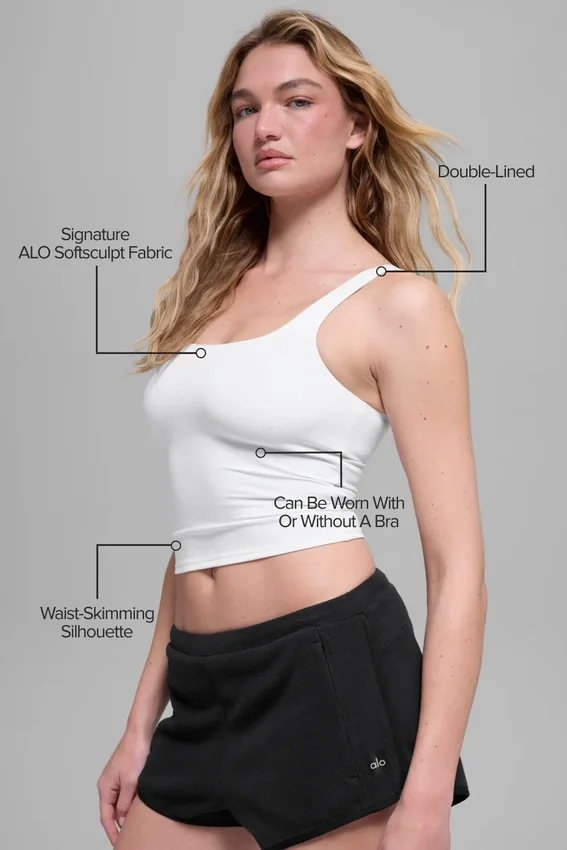 Camiseta sin mangas Alo Softsculpt Precision - Blanco