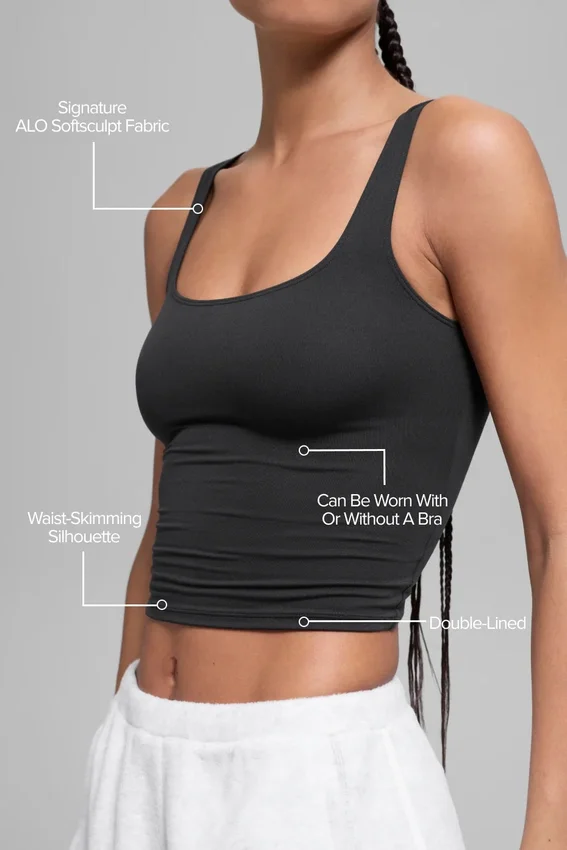 Camiseta sin mangas Alo Softsculpt Precision - Negro