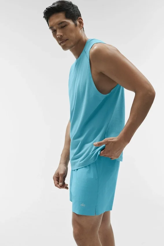 Camiseta sin mangas Alo Vapor Muscle Tank - Blue Breeze