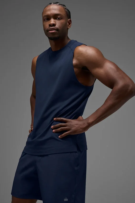 Camiseta sin mangas Alo Vapor Muscle Tank - Navy