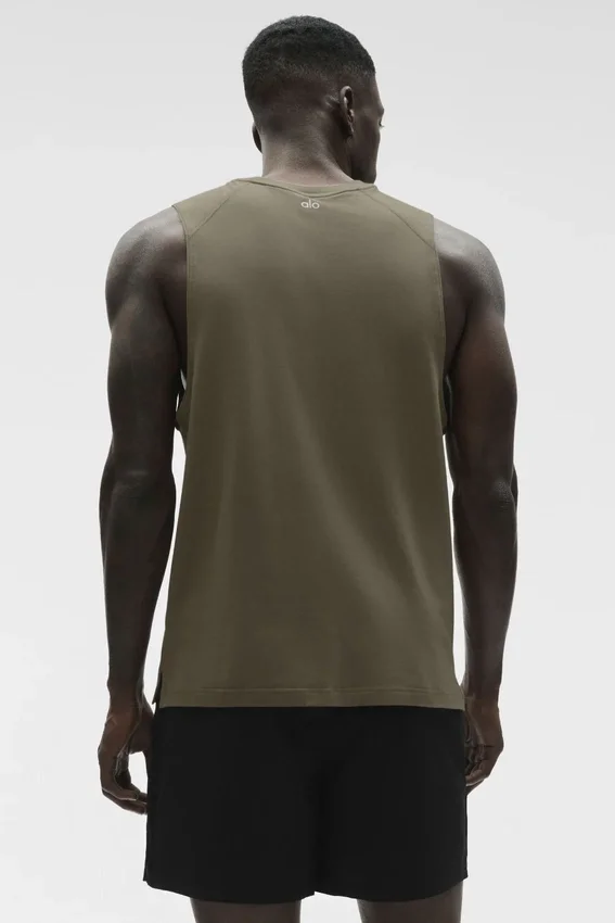 Camiseta sin mangas Alo Vapor Muscle Tank - Olive Tree