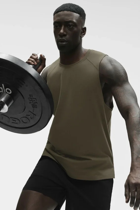 Camiseta sin mangas Alo Vapor Muscle Tank - Olive Tree