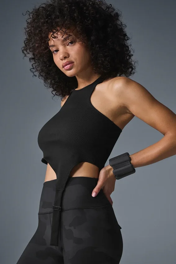 Camiseta sin mangas Revelation de Alosoft acanalada - Negro