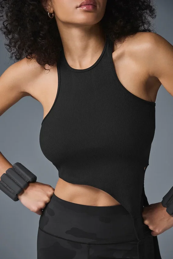 Camiseta sin mangas Revelation de Alosoft acanalada - Negro