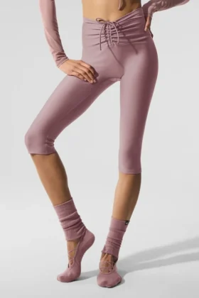 Capri Divine High-Waist Airlift con malla — Cuarzo ahumado
