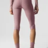 Capri Divine High-Waist Airlift con malla — Cuarzo ahumado