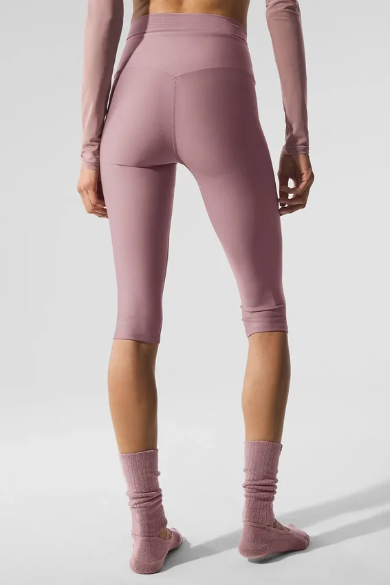 Capri Divine High-Waist Airlift con malla — Cuarzo ahumado