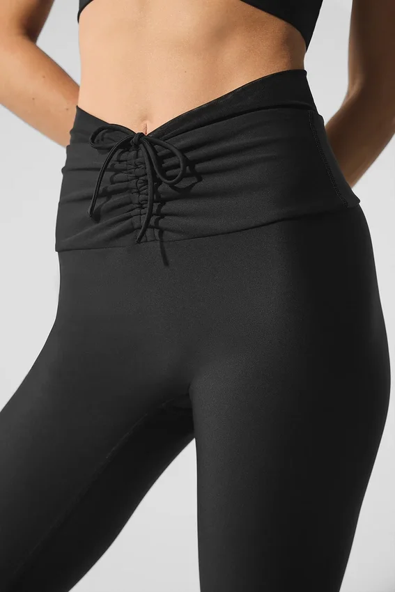 Capri Divine High-Waist Airlift con malla - Negro