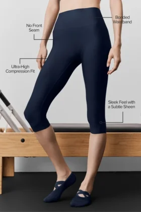 Capri elegante High-Waist Airlift – Azul marino