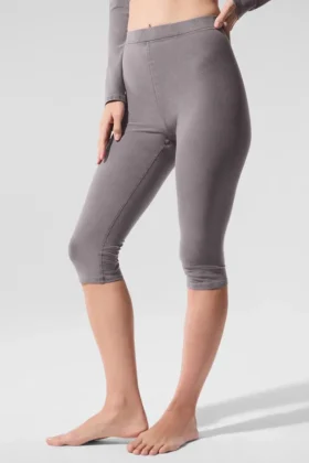 Capri «Iconic 90'S» de Alosoft con cintura High-Waist y lavado — Lavado gris frío
