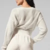Cardigan corto de cachemira transparente - Marfil