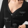 Cardigan corto de cachemira transparente - Negro