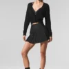 Cardigan corto de cachemira transparente - Negro