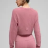 Cardigan corto de cachemira transparente - Rosa silvestre