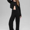 Cardigan corto New Class de lana y cachemira - Negro