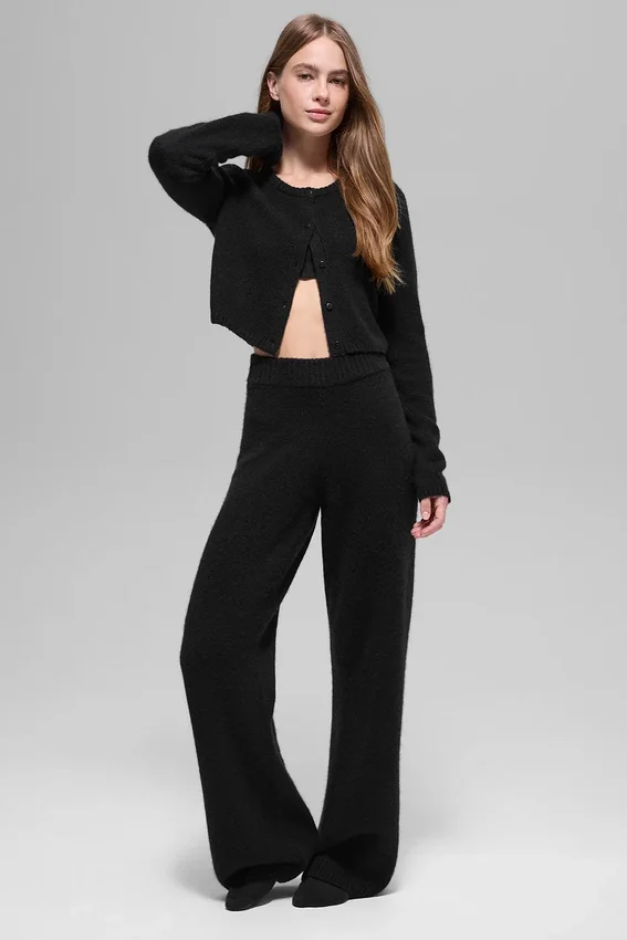 Cardigan corto New Class de lana y cachemira - Negro