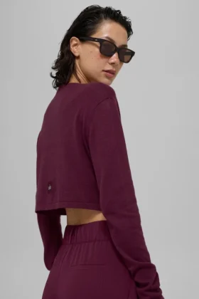 Cardigan de jersé Supernatural – Burdeos