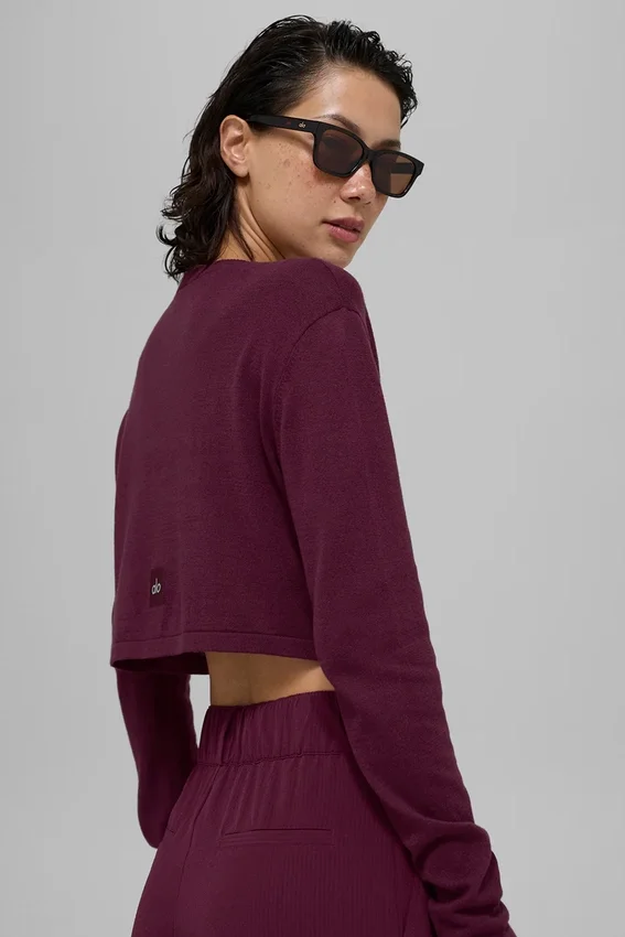 Cardigan de jersé Supernatural - Burdeos