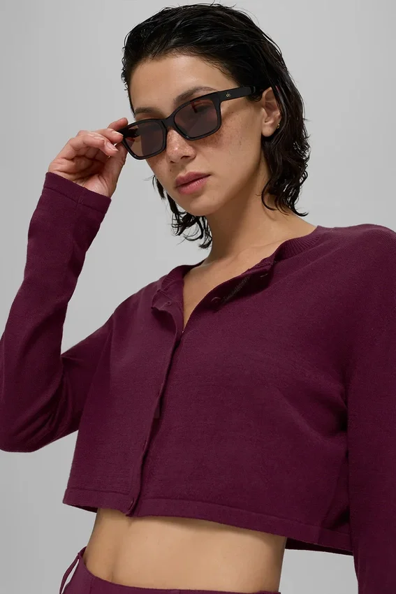 Cardigan de jersé Supernatural - Burdeos