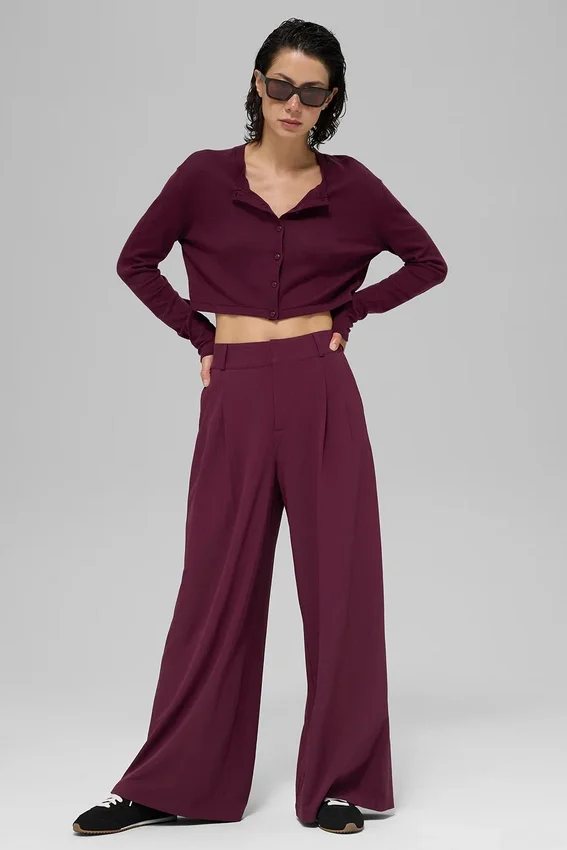 Cardigan de jersé Supernatural - Burdeos