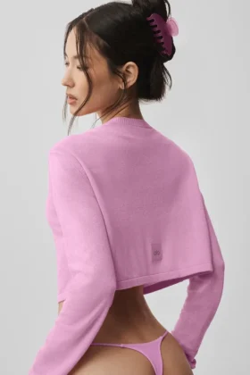 Cardigan de jersé Supernatural – Rosa corazón de caramelo