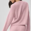 Cardigan de lana y cachemira New Class con lazo - Rosa vintage