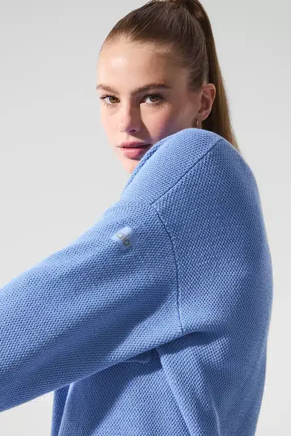 Cardigan de punto estilo jersé Tennis Club - Azul cristalino/Blanco
