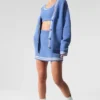 Cardigan de punto estilo jersé Tennis Club - Azul cristalino/Blanco