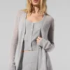Cardigan largo de cachemira transparente - Gris jaspeado deportivo